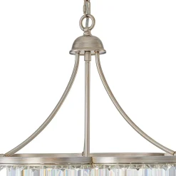 Shabby Chic Antique Silver Crystal Cage Pendant Light