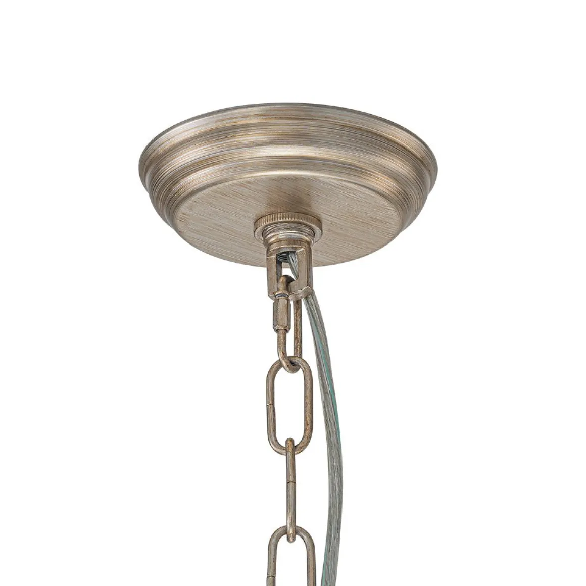 Shabby Chic Antique Silver Crystal Cage Pendant Light