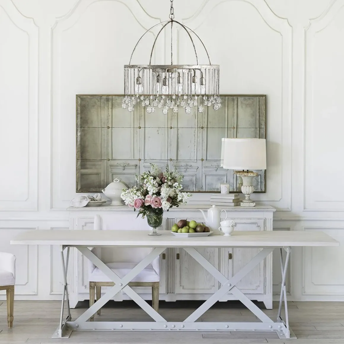 Shabby Chic Crystal Raindrop Chandelier