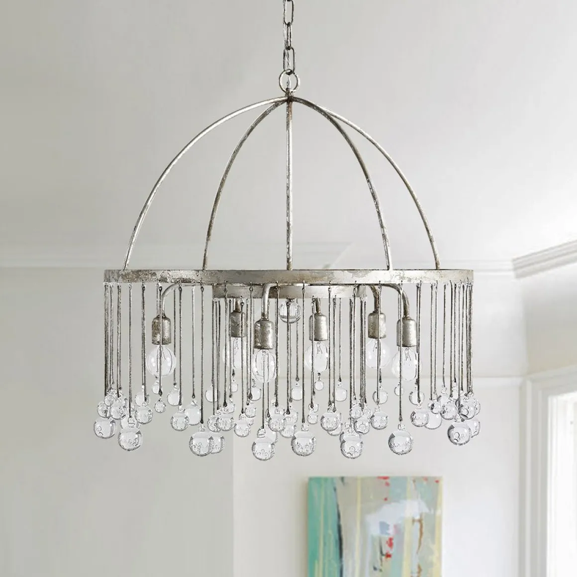 Shabby Chic Crystal Raindrop Chandelier