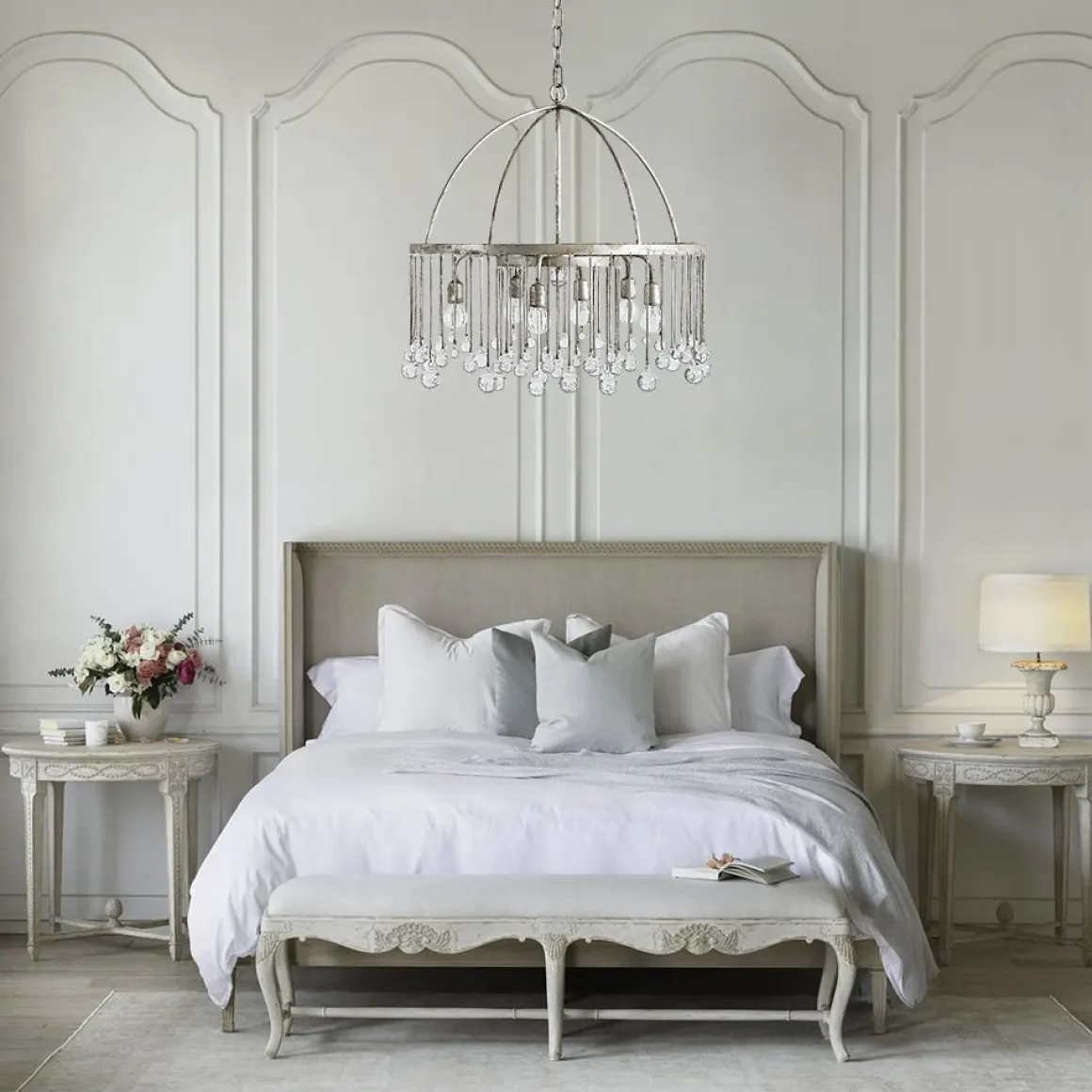Shabby Chic Crystal Raindrop Chandelier