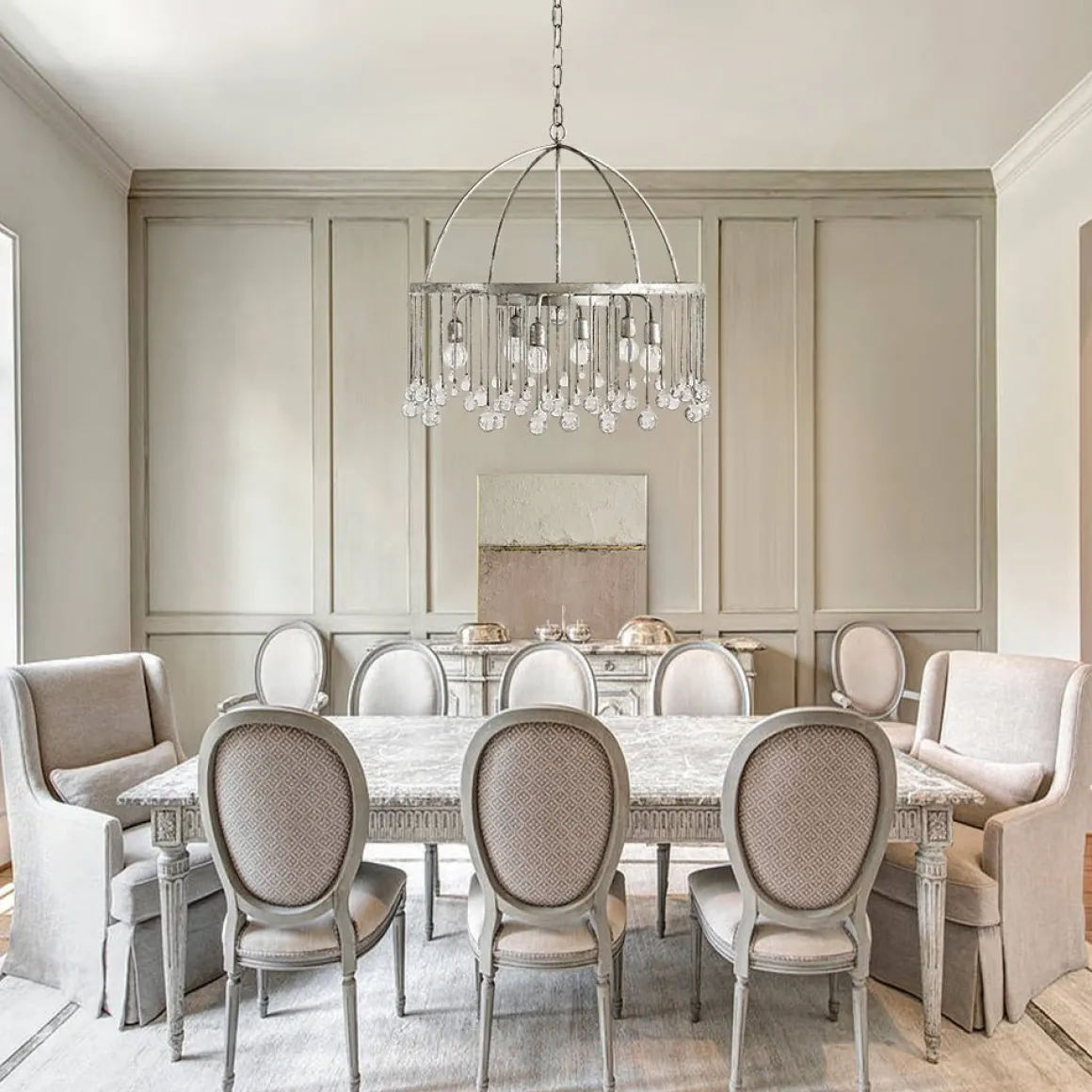 Shabby Chic Crystal Raindrop Chandelier