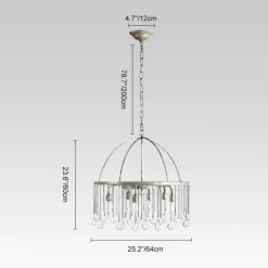 Shabby Chic Crystal Raindrop Chandelier