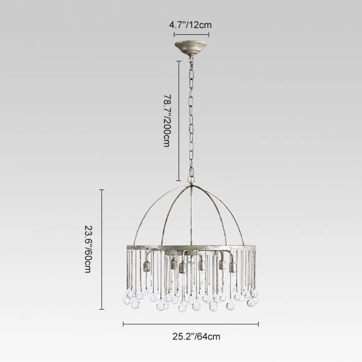 Shabby Chic Crystal Raindrop Chandelier