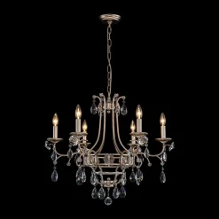 Shabby Chic 6-Light Crystal Empire Candle Chandelier