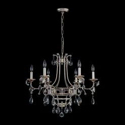 Shabby Chic 6-Light Crystal Empire Candle Chandelier