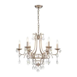 Shabby Chic 6-Light Crystal Empire Candle Chandelier