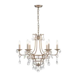 Shabby Chic 6-Light Crystal Empire Candle Chandelier
