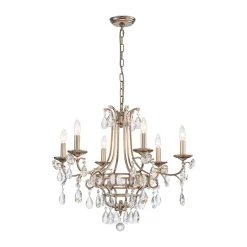 Shabby Chic 6-Light Crystal Empire Candle Chandelier