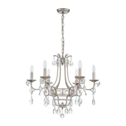 Shabby Chic 6-Light Crystal Empire Candle Chandelier