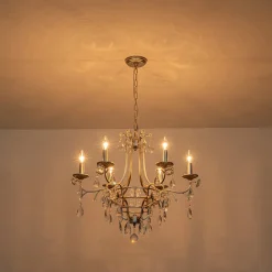 Shabby Chic 6-Light Crystal Empire Candle Chandelier