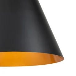 Shaker Brass Black 1-Light Metal Conical Kitchen Pendant