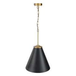 Shaker Brass Black 1-Light Metal Conical Kitchen Pendant