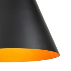 Shaker Brass Black 1-Light Metal Conical Kitchen Pendant
