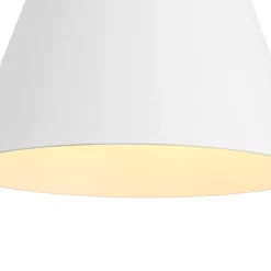 Shaker 1-Light Brass White Iron Conical Kitchen Pendant