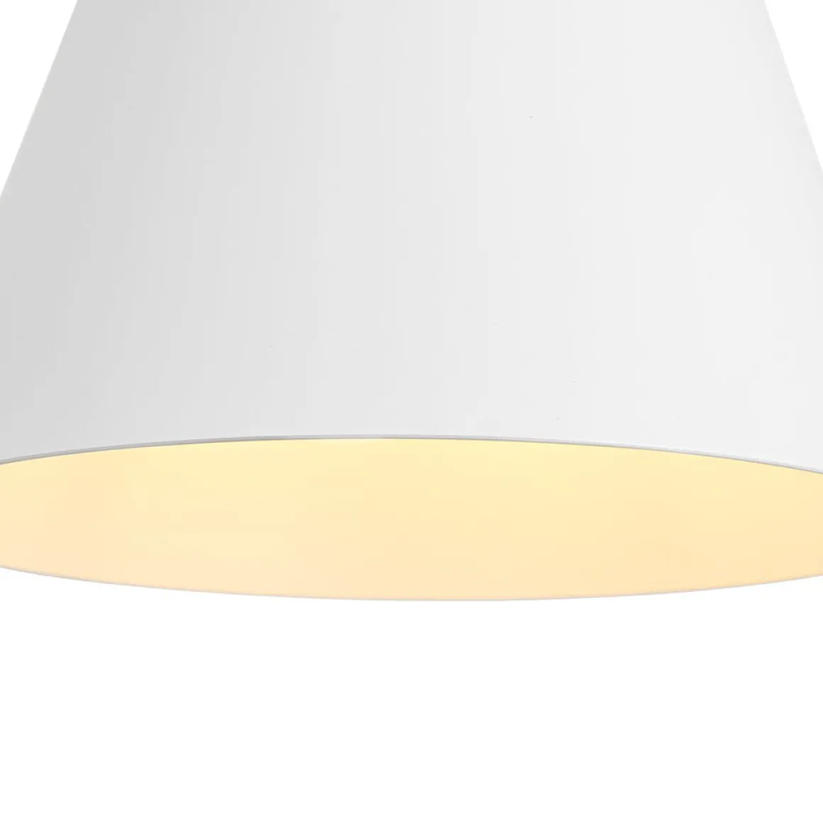 Shaker 1-Light Brass White Iron Conical Kitchen Pendant