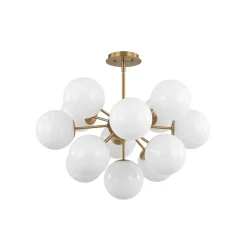 Shine Lustre Opal Glass Bubble Sputnik Semi Flush Chandelier