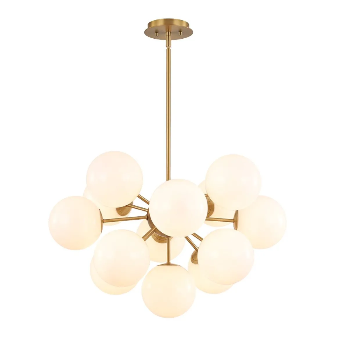 Shine Lustre Opal Glass Bubble Sputnik Semi Flush Chandelier