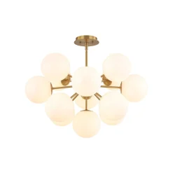 Shine Lustre Opal Glass Bubble Sputnik Semi Flush Chandelier