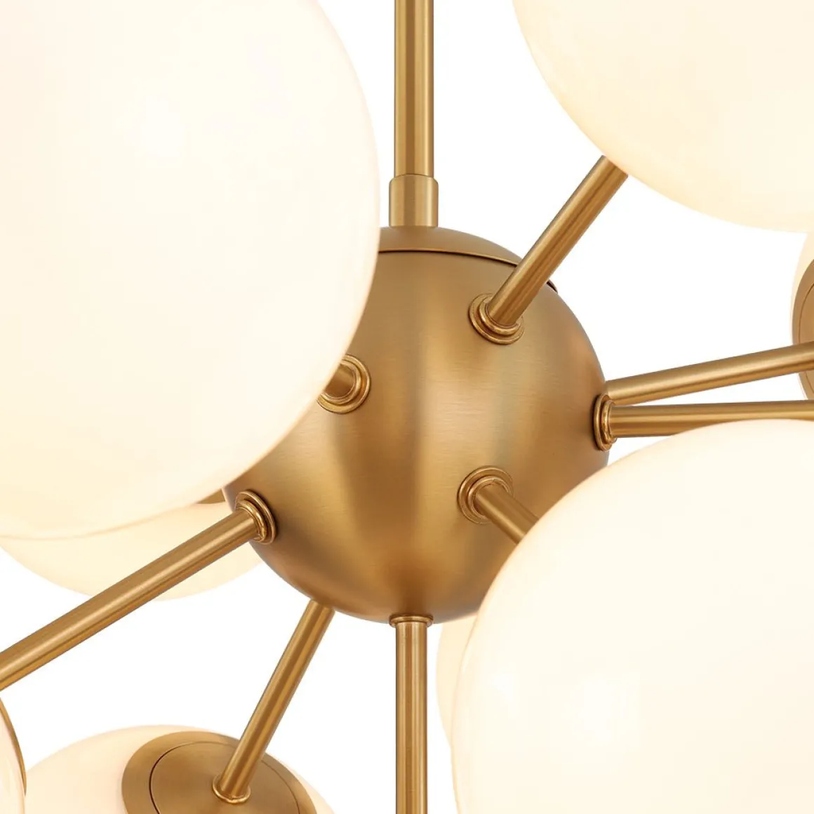 Shine Lustre Opal Glass Bubble Sputnik Semi Flush Chandelier