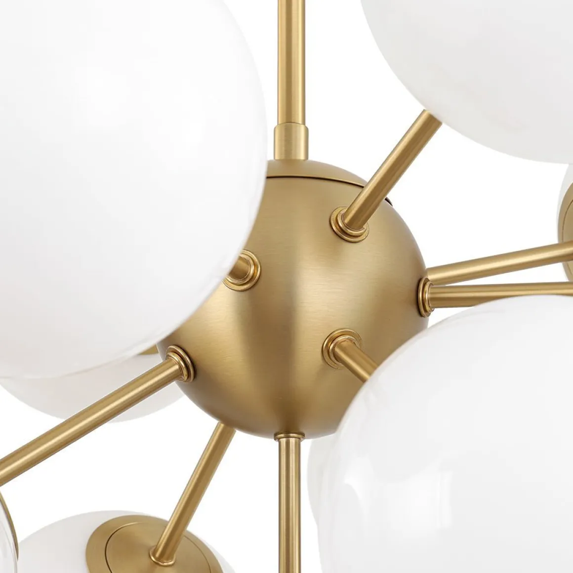 Shine Lustre Opal Glass Bubble Sputnik Semi Flush Chandelier