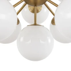 Shine Lustre Opal Glass Bubble Sputnik Semi Flush Chandelier