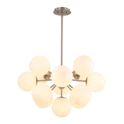 Shine Lustre Opal Glass Bubble Sputnik Semi Flush Chandelier