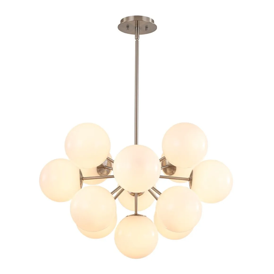 Shine Lustre Opal Glass Bubble Sputnik Semi Flush Chandelier