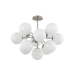 Shine Lustre Opal Glass Bubble Sputnik Semi Flush Chandelier