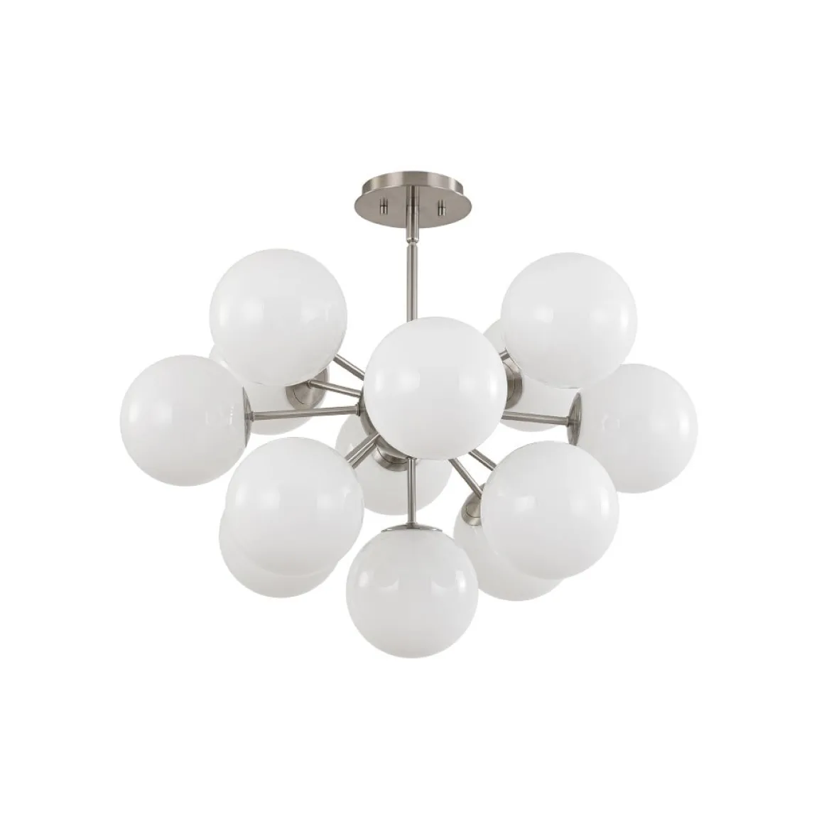 Shine Lustre Opal Glass Bubble Sputnik Semi Flush Chandelier