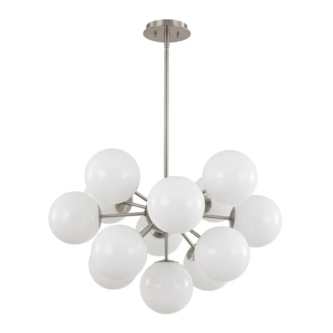 Shine Lustre Opal Glass Bubble Sputnik Semi Flush Chandelier