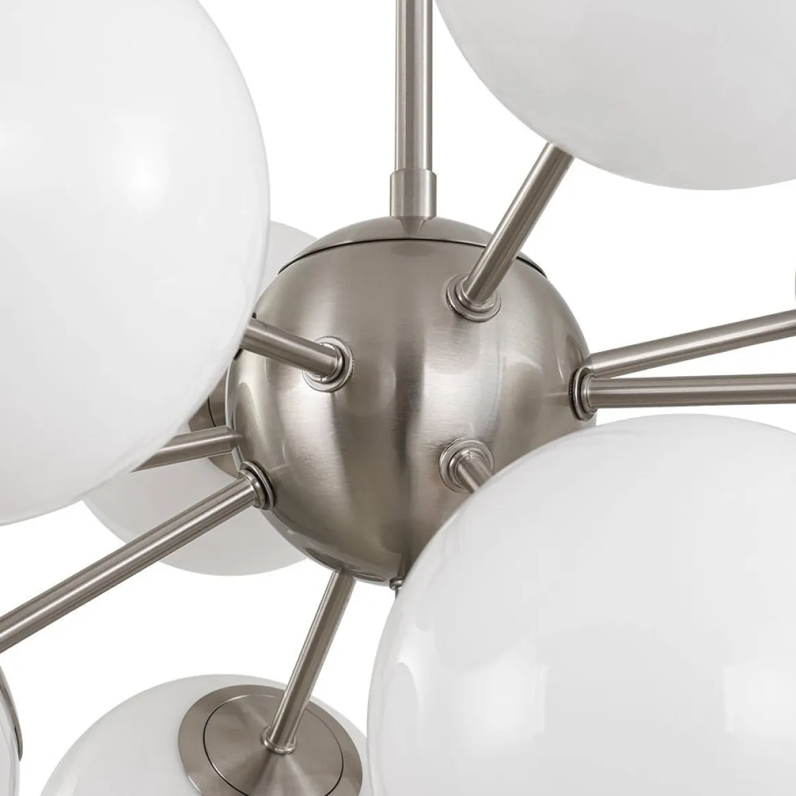Shine Lustre Opal Glass Bubble Sputnik Semi Flush Chandelier
