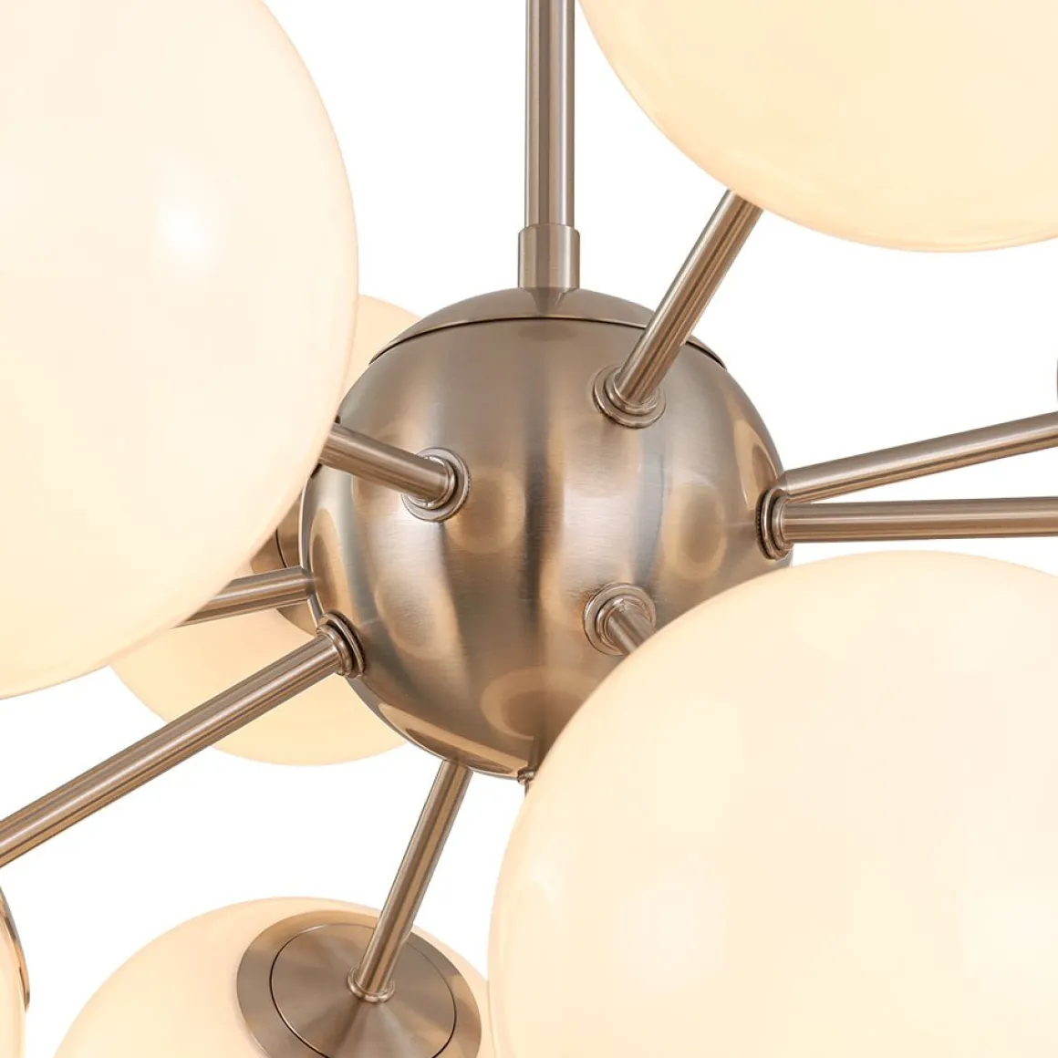 Shine Lustre Opal Glass Bubble Sputnik Semi Flush Chandelier
