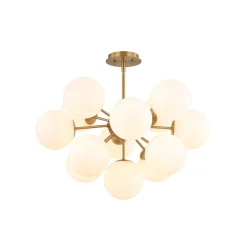 Shine Lustre Opal Glass Bubble Sputnik Semi Flush Chandelier