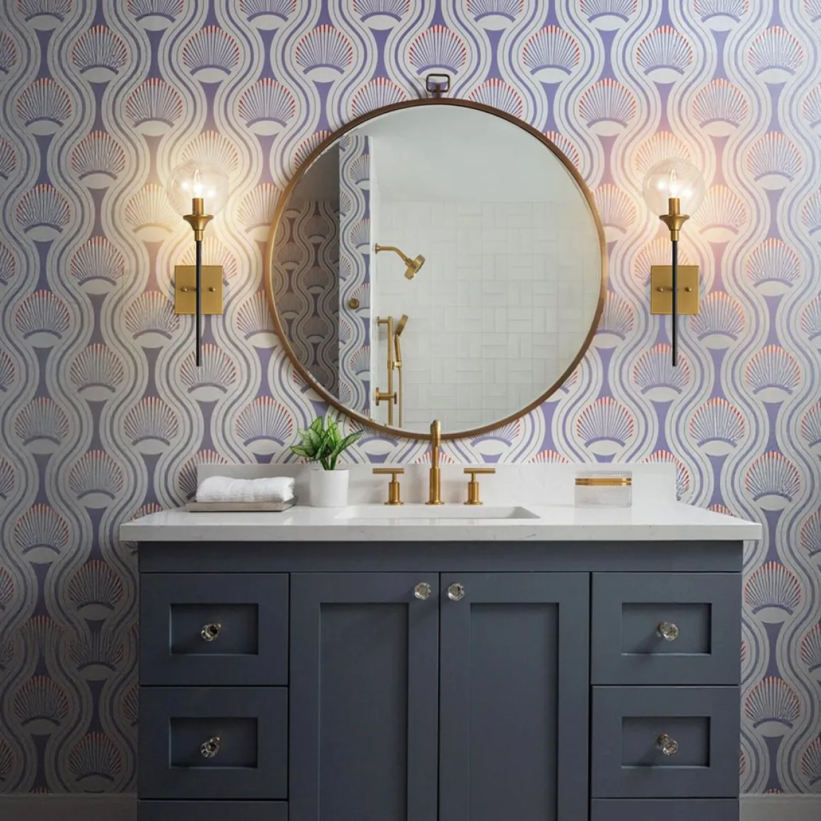 Simple Brass Black 1-Light Glass Globe Vanity Wall Sconce