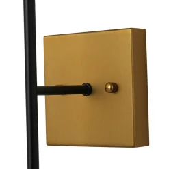 Simple Brass Black 1-Light Glass Globe Vanity Wall Sconce