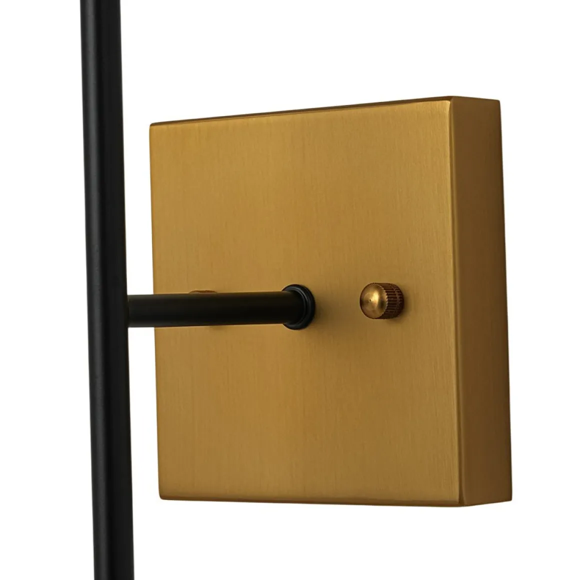 Simple Brass Black 1-Light Glass Globe Vanity Wall Sconce