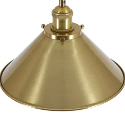 Simple Brass 1-Light Metal Flat Conical Kitchen Pendant