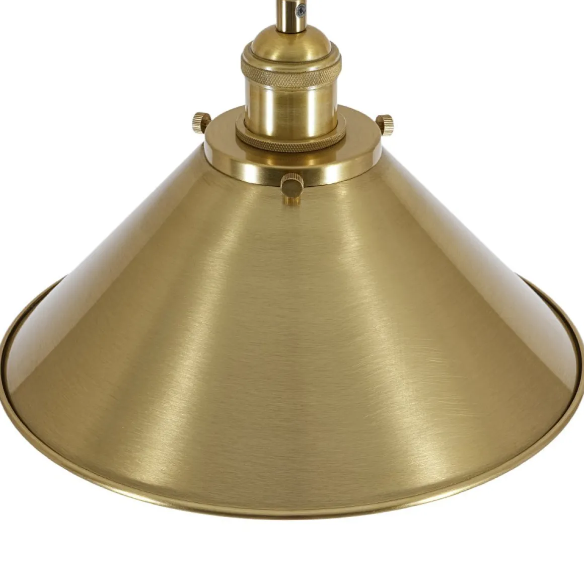 Simple Brass 1-Light Metal Flat Conical Kitchen Pendant