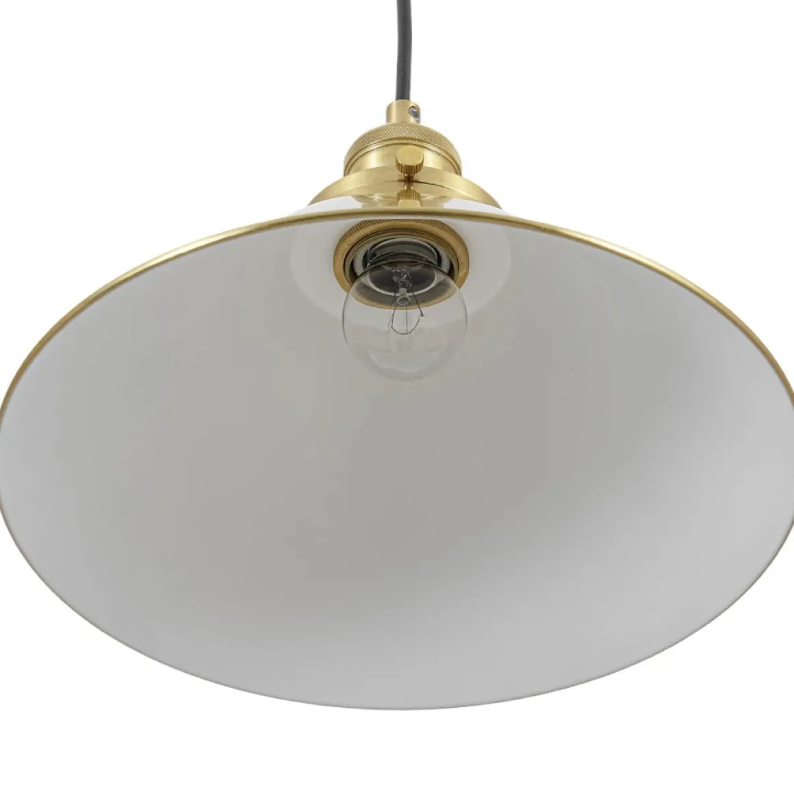 Simple Brass 1-Light Metal Flat Conical Kitchen Pendant