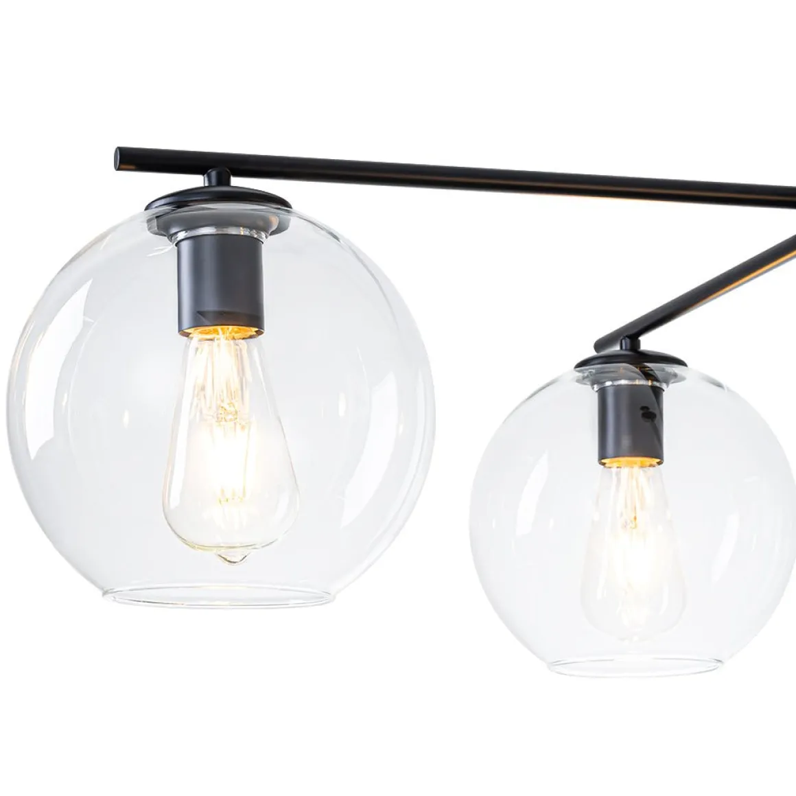 Simple 4-light Clear Glass Globe Round Sputnik Chandelier