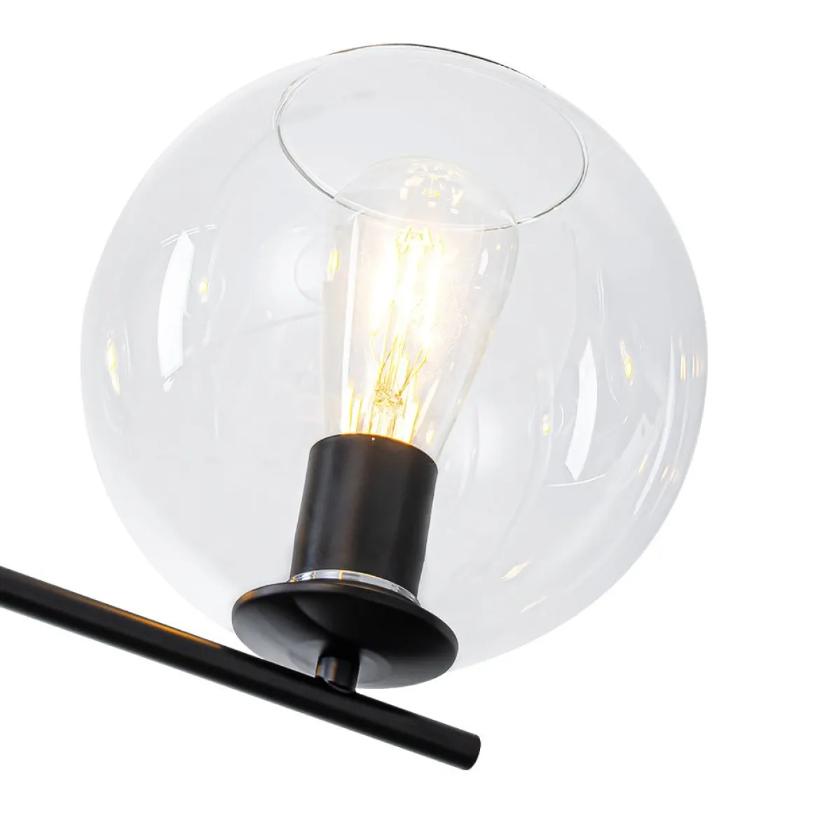 Simple 4-light Clear Glass Globe Round Sputnik Chandelier