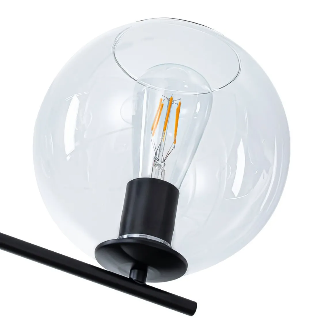 Simple 4-light Clear Glass Globe Round Sputnik Chandelier