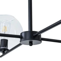 Simple 4-light Clear Glass Globe Round Sputnik Chandelier