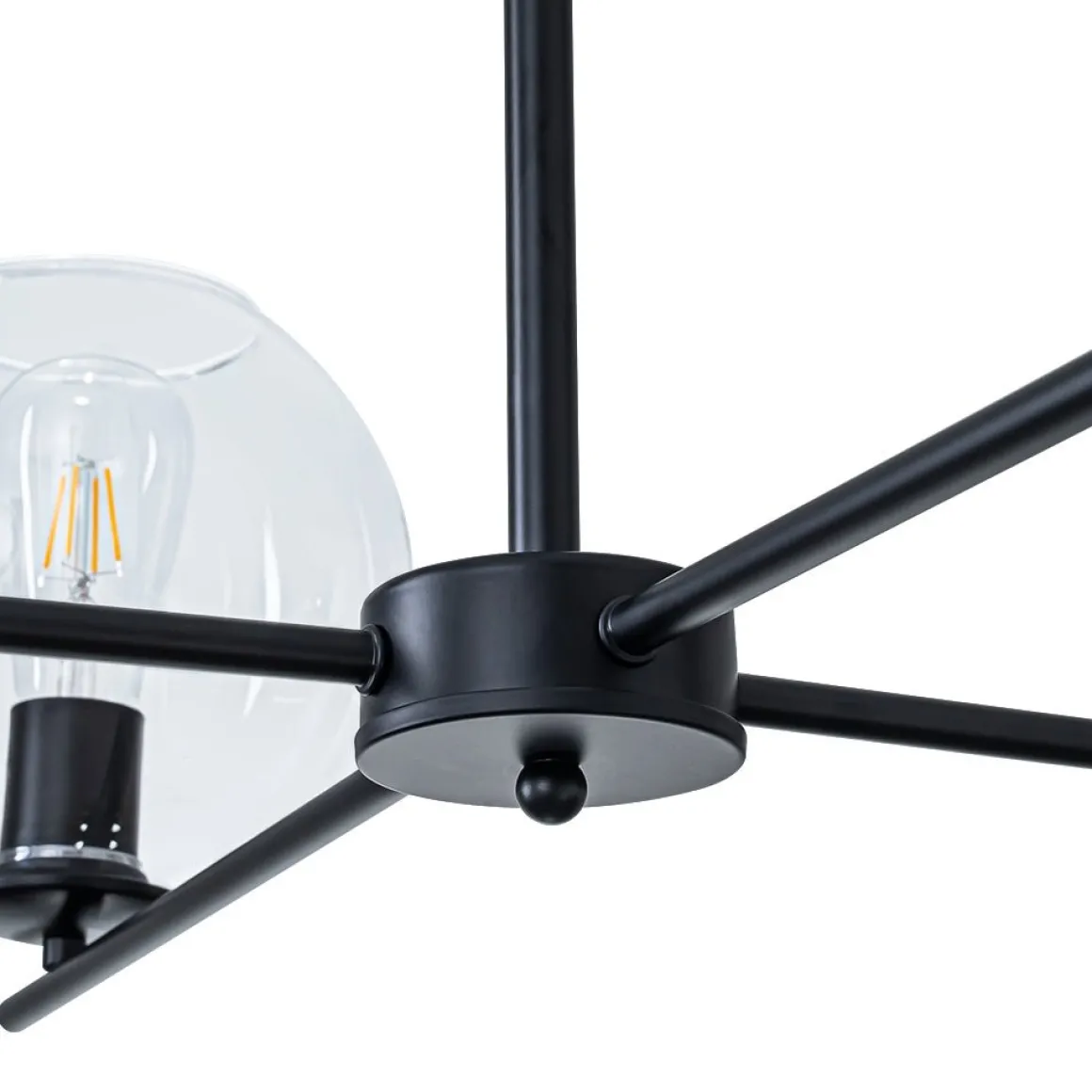 Simple 4-light Clear Glass Globe Round Sputnik Chandelier