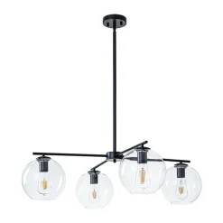 Simple 4-light Clear Glass Globe Round Sputnik Chandelier