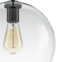 Simple Mid-Century 1-Light Clear Glass Globe Pendant Light