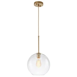 Simple Mid-Century 1-Light Clear Glass Globe Pendant Light