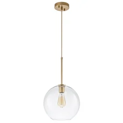 Simple Mid-Century 1-Light Clear Glass Globe Pendant Light