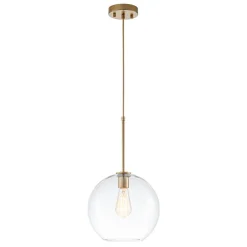 Simple Mid-Century 1-Light Clear Glass Globe Pendant Light